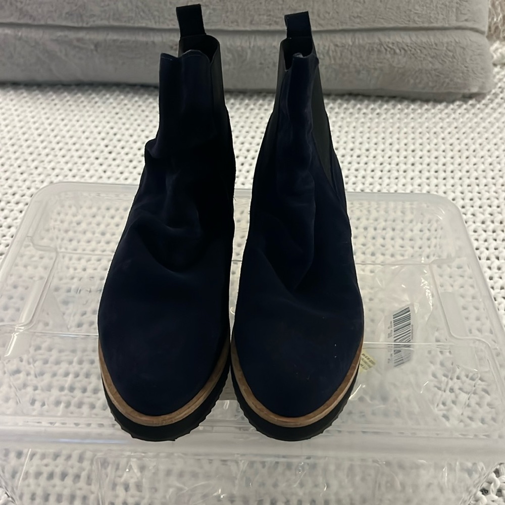 Suede wedge booties